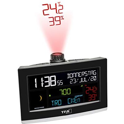 TFA Dostmann Projektionswecker WLAN Show, 35.8002.01, mit Projektion der Uhrzeit, Weckalarm, kostenlose View App, Kurzschlaftimer, Raumklima, schwarz TFA Dostmann Projektionswecker WLAN Show, 35.8002.01, mit Projektion der Uhrzeit, Weckalarm, kostenlose View App, Kurzschlaftimer, Raumklima, schwarz