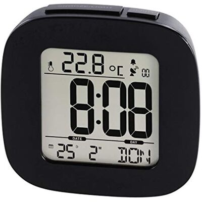 Hama Funkwecker RC 45", Schwarz Uhr schwarz mit Temperaturanzeige, mit Schlummerfunktion, eine Weckzeit, Hintergrundbeleuchtung, Speed Alarm, inkl. Batterien Hama Funkwecker RC 45", Schwarz Uhr schwarz mit Temperaturanzeige, mit Schlummerfunktion, eine Weckzeit, Hintergrundbeleuchtung, Speed Alarm, inkl. Batterien