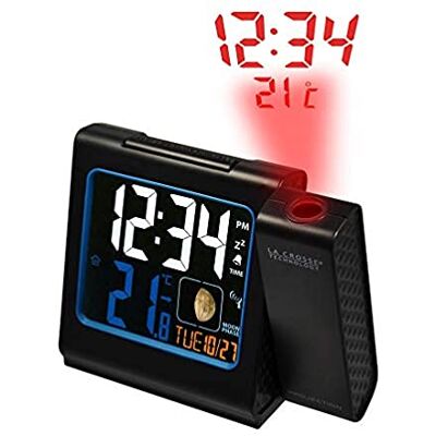 La Crosse Technology WT551 -BLA Funkwecker, mit Projektion in Rot, farbiges LCD-Display, Schwarz 173945 La Crosse Technology WT551 -BLA Funkwecker, mit Projektion in Rot, farbiges LCD-Display, Schwarz 173945