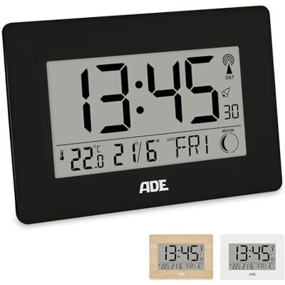 Ade Großer Funkwecker digital mit XXL-Ziffern Tischuhr mit Kalender und Wochentag Digitale Uhr mit Temperaturanzeige Funkuhr digital mit Batterie schwarz Ade Großer Funkwecker digital mit XXL-Ziffern Tischuhr mit Kalender und Wochentag Digitale Uhr mit Temperaturanzeige Funkuhr digital mit Batterie schwarz
