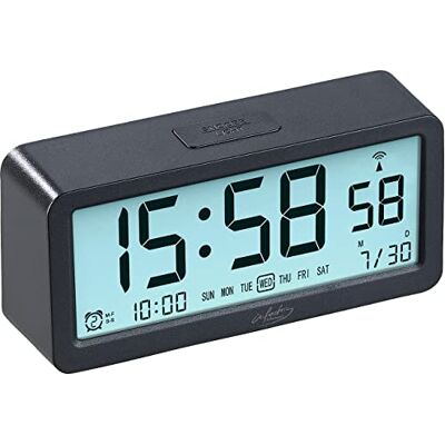 infactory Wecker mit 3 Weckzeiten: Digitaler Funk-Reisewecker mit 3 Weckzeiten und beleuchtetem Display (Funkuhr beleuchtet, Uhr Digital, LCD) infactory Wecker mit 3 Weckzeiten: Digitaler Funk-Reisewecker mit 3 Weckzeiten und beleuchtetem Display (Funkuhr beleuchtet, Uhr Digital, LCD)