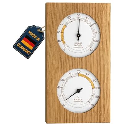 TFA Dostmann Analoges Sauna-Thermo-Hygrometer, mit Eichenrahmen, Temperatur, Luftfeuchtigkeit, hitzebeständig,L 130 x B 40 x H 242 mm TFA Dostmann Analoges Sauna-Thermo-Hygrometer, mit Eichenrahmen, Temperatur, Luftfeuchtigkeit, hitzebeständig,L 130 x B 40 x H 242 mm