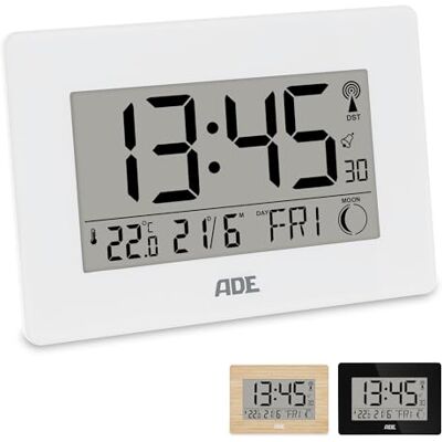 Ade Großer Funkwecker digital mit XXL-Ziffern Tischuhr mit Kalender und Wochentag Digitale Uhr mit Temperaturanzeige Funkuhr digital mit Batterie weiß Ade Großer Funkwecker digital mit XXL-Ziffern Tischuhr mit Kalender und Wochentag Digitale Uhr mit Temperaturanzeige Funkuhr digital mit Batterie weiß