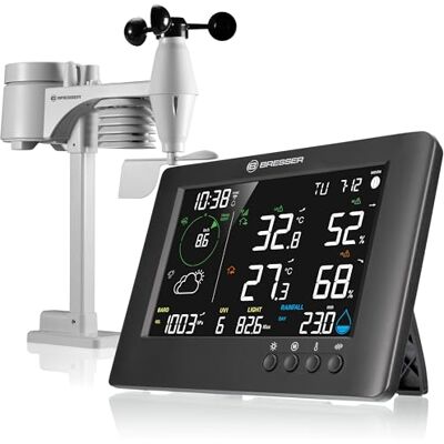Bresser WLAN 7-in-1 Wetterstation TB: Umfangreiche Daten, Grafik-Prognose, Multi-Sensor, Innenklima-Überwachung, Alarmfunktion Bresser WLAN 7-in-1 Wetterstation TB: Umfangreiche Daten, Grafik-Prognose, Multi-Sensor, Innenklima-Überwachung, Alarmfunktion