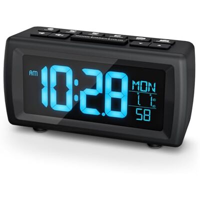 Rizeola Digitaler Radiowecker, Wecker Radio mit 7-farbige Ziffernanzeige, Einstellbarer Helligkeit und Weckton, Für Tiefschläfer, Sleep Timer & Schlummerfunktion (Schwarz) Rizeola Digitaler Radiowecker, Wecker Radio mit 7-farbige Ziffernanzeige, Einstellbarer Helligkeit und Weckton, Für Tiefschläfer, Sleep Timer & Schlummerfunktion (Schwarz)