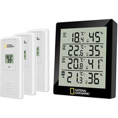 National Geographic Wetterstation mit 4 Messpunkten, Schwarz National Geographic Wetterstation mit 4 Messpunkten, Schwarz