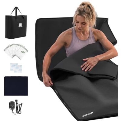 VEVOR Infrarot-Saunadecke 185x90cm Tragbare Infrarotdecke PU-Leder Schwarz Wärmedecke für Schwitzen Entspannung Detox, 30-75°C Temperaturregelung, 20-60 min Timer, Handtuchfutter, mit Tragetasche VEVOR Infrarot-Saunadecke 185x90cm Tragbare Infrarotdecke PU-Leder Schwarz Wärmedecke für Schwitzen Entspannung Detox, 30-75°C Temperaturregelung, 20-60 min Timer, Handtuchfutter, mit Tragetasche