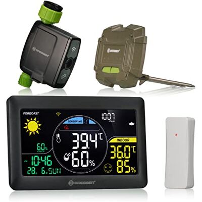 Bresser Bewässerungssystem Smart Garden inkl. Bewässerungscomputer mit WLAN, App, Bodensensor und Wetterstation für intelligente Gartenbewässerung, Schwarz Bresser Bewässerungssystem Smart Garden inkl. Bewässerungscomputer mit WLAN, App, Bodensensor und Wetterstation für intelligente Gartenbewässerung, Schwarz