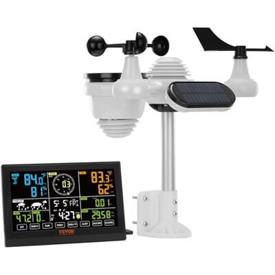 VEVOR 7-in-1 Wetterstation Funkwetterstation mit Außensensor 7,5" Farbdisplay RCC-Atomuhr zur Messung von Windrichtung Windgeschwindigkeit Luftdruck Innen/Außentemperatur und -feuchtigkeit Mondphase VEVOR 7-in-1 Wetterstation Funkwetterstation mit Außensensor 7,5" Farbdisplay RCC-Atomuhr zur Messung von Windrichtung Windgeschwindigkeit Luftdruck Innen/Außentemperatur und -feuchtigkeit Mondphase