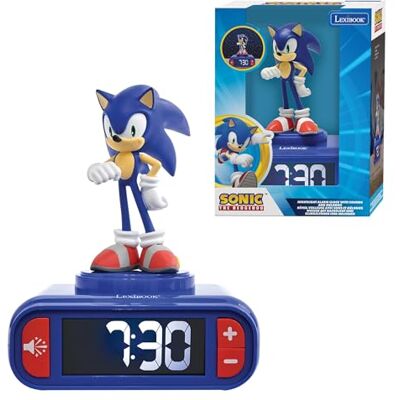 Lexibook , Sonic, Nachtlicht-Wecker, RL800SNLXB Klänge und Melodien, LCD-Display mit Hintergrundbeleuchtung, Leuchtend, Schlummerfunktion, Blau Lexibook , Sonic, Nachtlicht-Wecker, RL800SNLXB Klänge und Melodien, LCD-Display mit Hintergrundbeleuchtung, Leuchtend, Schlummerfunktion, Blau