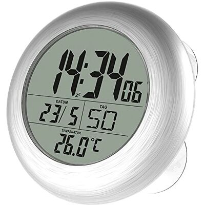 infactory Funkuhr mit Saugnapf: Digitale Bad-Funk-Wanduhr mit Thermometer, Alu, Saugnäpfe, IP24 (Badezimmer Funkuhr Digital, Badezimmer mit Saugnapf, Pool) infactory Funkuhr mit Saugnapf: Digitale Bad-Funk-Wanduhr mit Thermometer, Alu, Saugnäpfe, IP24 (Badezimmer Funkuhr Digital, Badezimmer mit Saugnapf, Pool)