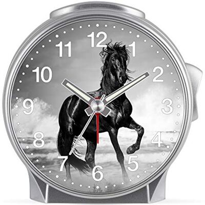 Eurotime Kinder Wecker für Mädchen mit Pferde-Motiv, Kunststoffgehäuse und Kunststoffglas, geräuscharmer Wecker, kein Ticken, mit Licht und Weckwiederholung, 29608-07 Eurotime Kinder Wecker für Mädchen mit Pferde-Motiv, Kunststoffgehäuse und Kunststoffglas, geräuscharmer Wecker, kein Ticken, mit Licht und Weckwiederholung, 29608-07