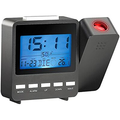 Pearl Projektionsuhr: Funk-Projektionswecker DAC-662.Beam mit Temperaturanzeige (Funkwecker mit Projektion, Wecker mit Licht an der Decke, Zeit) Pearl Projektionsuhr: Funk-Projektionswecker DAC-662.Beam mit Temperaturanzeige (Funkwecker mit Projektion, Wecker mit Licht an der Decke, Zeit)