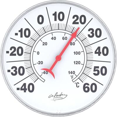 infactory Fensterthermometer: Bimetall-Thermometer für innen und außen, Temperatur in °C und °F (Wandthermometer, analog Thermometer, WC) infactory Fensterthermometer: Bimetall-Thermometer für innen und außen, Temperatur in °C und °F (Wandthermometer, analog Thermometer, WC)