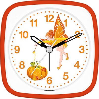 Eurotime Wecker für Mädchen mit Kürbis Herbst Fee, Orange Weiß, Kinderwecker, Kunststoffgehäuse und Kunststoffglas, geräuscharmer Wecker, kein Ticken, mit Licht und Weckwiederholung, 27026-13 Eurotime Wecker für Mädchen mit Kürbis Herbst Fee, Orange Weiß, Kinderwecker, Kunststoffgehäuse und Kunststoffglas, geräuscharmer Wecker, kein Ticken, mit Licht und Weckwiederholung, 27026-13