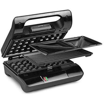 Princess Kontaktgrill 117002, Multigrill mit wechselbaren Grillplatten (Sandwich, Waffel, Grill), 700 Watt, 23x13cm Grillfläche, antihaftbeschichtet Princess Kontaktgrill 117002, Multigrill mit wechselbaren Grillplatten (Sandwich, Waffel, Grill), 700 Watt, 23x13cm Grillfläche, antihaftbeschichtet