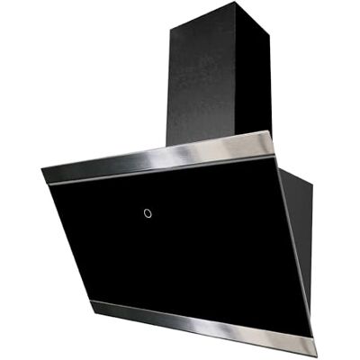 respekta Dunstabzugshaube kopffrei / Dunstabzugshaube schräg 60 cm / Glasschirm mit Edelstahlrahmen in Schwarz / Abluft und Umluftfunktion / CH89060S / A++ / 39–59 dB respekta Dunstabzugshaube kopffrei / Dunstabzugshaube schräg 60 cm / Glasschirm mit Edelstahlrahmen in Schwarz / Abluft und Umluftfunktion / CH89060S / A++ / 39–59 dB