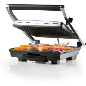 DOMO DO9135G Kontaktgrill Edelstahl Ideal zum Grillen von Paninis, Toasts, Fleisch, Fisch und Gemüse Teflon-Antihaftbeschichtung 2000 W Elektrisch DOMO DO9135G Kontaktgrill Edelstahl Ideal zum Grillen von Paninis, Toasts, Fleisch, Fisch und Gemüse Teflon-Antihaftbeschichtung 2000 W Elektrisch