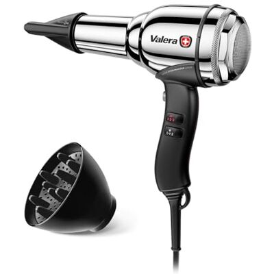 Valera , Swiss Steel Master Light, professioneller Haartrockner aus verchromtem Stahl, leichter Föhn mit leistungsstarkem Motor, 3 Temperaturstufen, Ionen-Generator, 2000 W Valera , Swiss Steel Master Light, professioneller Haartrockner aus verchromtem Stahl, leichter Föhn mit leistungsstarkem Motor, 3 Temperaturstufen, Ionen-Generator, 2000 W