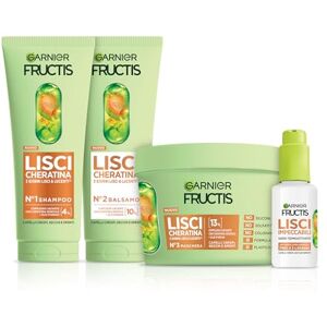 Garnier Fructis Glattes Keratin-Routine Komplett-Set, Shampoo Balsam Maske und Serum Garnier Fructis Glattes Keratin-Routine Komplett-Set, Shampoo Balsam Maske und Serum