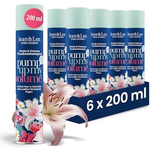 Jean & Len Trockenshampoo Frische & Volumen, kein fettiger Ansatz, keine weißen Rückstände, duftet blumig frisch nach Lilie, für feines Haar ohne Volumen, ohne Parabene & Silikone, vegan, 6x 200 ml Jean & Len Trockenshampoo Frische & Volumen, kein fettiger Ansatz, keine weißen Rückstände, duftet blumig frisch nach Lilie, für feines Haar ohne Volumen, ohne Parabene & Silikone, vegan, 6x 200 ml