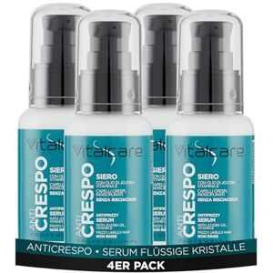 Vitalcare Anti-Frizz-Serum für krauses und undiszipliniertes Haar, mit Jojoba-Öl und Vitamin E, ohne Ausspülen, 4 x 50 ml Vitalcare Anti-Frizz-Serum für krauses und undiszipliniertes Haar, mit Jojoba-Öl und Vitamin E, ohne Ausspülen, 4 x 50 ml