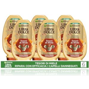 Garnier Ultra Süße Schätze von Honig, Multipack Spülung, 97% natürlicher Ursprung, für beschädigtes Haar, ohne Silikon, 6 x 250 ml Garnier Ultra Süße Schätze von Honig, Multipack Spülung, 97% natürlicher Ursprung, für beschädigtes Haar, ohne Silikon, 6 x 250 ml