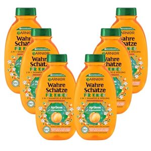 Garnier Shampoo für Kinder, Mildes 2-in1 Pflegeshampoo für empfindliches Haar und leichte Kämmbarkeit, Mit Aprikose und Baumwollblüte, Wahre Schätze Kids, 6 x 250 ml Garnier Shampoo für Kinder, Mildes 2-in1 Pflegeshampoo für empfindliches Haar und leichte Kämmbarkeit, Mit Aprikose und Baumwollblüte, Wahre Schätze Kids, 6 x 250 ml