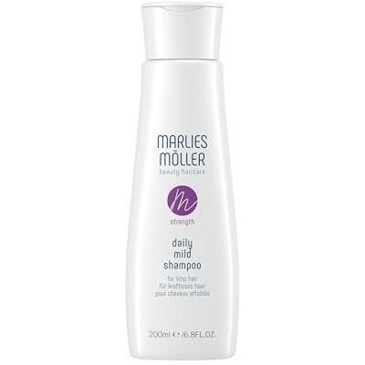 Marlies Möller Strength Daily Mild Shampoo Feuchtigkeitsspendendes Haarshampoo mit pflanzlichen Extrakten & Proteinen Milde Haarpflege für kräftiges Haar Made in Germany 200 ml Marlies Möller Strength Daily Mild Shampoo Feuchtigkeitsspendendes Haarshampoo mit pflanzlichen Extrakten & Proteinen Milde Haarpflege für kräftiges Haar Made in Germany 200 ml