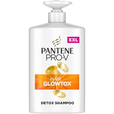 Pantene Pro-V Hair Glowtox Detox Shampoo 1000ml, Pro-V-Formel Für strahlend glänzendes Haar, Reinigt tief und entfernt Rückstände, schützt Haarbindungen, Täglich reinigendes Shampoo Pantene Pro-V Hair Glowtox Detox Shampoo 1000ml, Pro-V-Formel Für strahlend glänzendes Haar, Reinigt tief und entfernt Rückstände, schützt Haarbindungen, Täglich reinigendes Shampoo