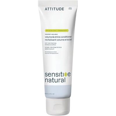 ATTITUDE Extra Gentle Hair Conditioner for Sensitive Dry Scalp, Soothing Oat, Naturally Derived Ingredients, Dermatologically Tested, Vegan Detangler, 240 mL ATTITUDE Extra Gentle Hair Conditioner for Sensitive Dry Scalp, Soothing Oat, Naturally Derived Ingredients, Dermatologically Tested, Vegan Detangler, 240 mL