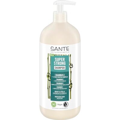 Sante Naturkosmetik Super Strong Shampoo 950ml Haarshampoo für kraftloses Haar mit Bio-Bambus Extrakt & 3-Fach Protein Komplex vegan & natürlich Sante Naturkosmetik Super Strong Shampoo 950ml Haarshampoo für kraftloses Haar mit Bio-Bambus Extrakt & 3-Fach Protein Komplex vegan & natürlich