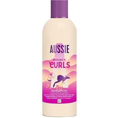 Aussie Bouncy Curls Shampoo, 300 ml, reinigt sanft und spendet Feuchtigkeit für gewelltes und lockiges Haar, mit Jojoba-, Kokos- und Macadamia-Ölen, ohne Silikone Aussie Bouncy Curls Shampoo, 300 ml, reinigt sanft und spendet Feuchtigkeit für gewelltes und lockiges Haar, mit Jojoba-, Kokos- und Macadamia-Ölen, ohne Silikone
