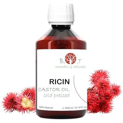 B.O.T cosmetic & wellness Bio-Rizinusöl Wundermittel – Glänzendes und Starkes Haar, Dichte Wimpern und Augenbrauen, Dicker Bart, Tief Hydrierte und Junge Haut, Gestärkte Nägel, Dichte Textur, 100% Rein, Kaltgepresst 1000 ml B.O.T cosmetic & wellness Bio-Rizinusöl Wundermittel – Glänzendes und Starkes Haar, Dichte Wimpern und Augenbrauen, Dicker Bart, Tief Hydrierte und Junge Haut, Gestärkte Nägel, Dichte Textur, 100% Rein, Kaltgepresst 1000 ml