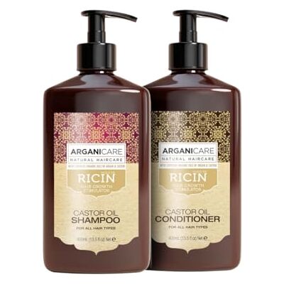 Arganicare Duo Shampoo + After-Shampoo Rizinus Wachstumsbeschleuniger Reinigt & spendet Feuchtigkeit für das Haar sanft, für alle Haartypen 1 x 400 ml + 1 x 400 ml Arganicare Duo Shampoo + After-Shampoo Rizinus Wachstumsbeschleuniger Reinigt & spendet Feuchtigkeit für das Haar sanft, für alle Haartypen 1 x 400 ml + 1 x 400 ml