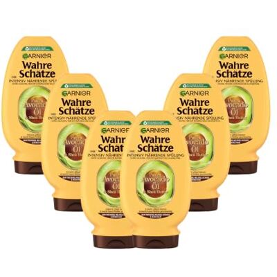 Garnier Wahre Schätze Intensiv Nährende Spülung Avocado-Öl & Sheabutter für sehr trockenes, welliges, lockiges und dickes Haar, 200 ml (6er Pack) Garnier Wahre Schätze Intensiv Nährende Spülung Avocado-Öl & Sheabutter für sehr trockenes, welliges, lockiges und dickes Haar, 200 ml (6er Pack)