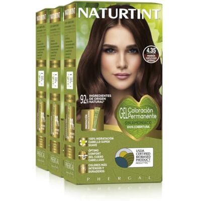 Naturtint Biobased Haarfarbe Oohne Ammoniak 4.35 Farbe Tief Cappuccino Braun Hoher Anteil an natürlichen Inhaltsstoffen 3er Pack 510 ml Naturtint Biobased Haarfarbe Oohne Ammoniak 4.35 Farbe Tief Cappuccino Braun Hoher Anteil an natürlichen Inhaltsstoffen 3er Pack 510 ml