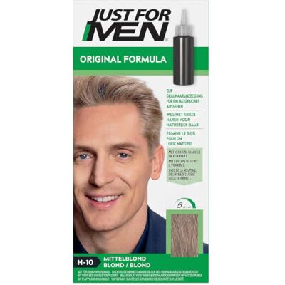 Just for men Original Formula, Haarfarbe für Männer, Mittelblond (H10) Haarfarbe für Männer, schnelle und einfache Anwendung in 5 Minuten, deckt graue Haare ab für natürlichen Look Just for men Original Formula, Haarfarbe für Männer, Mittelblond (H10) Haarfarbe für Männer, schnelle und einfache Anwendung in 5 Minuten, deckt graue Haare ab für natürlichen Look
