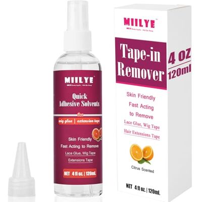 MIILYE Perücken Kleber Entferner/Tape Extension Löser Spray 120 ml/4 oz, Schnell wirkend Haarkleber Entferner, Bondinglöser und Tape Lösemittel für Spitzenperücken, Hair Extensions MIILYE Perücken Kleber Entferner/Tape Extension Löser Spray 120 ml/4 oz, Schnell wirkend Haarkleber Entferner, Bondinglöser und Tape Lösemittel für Spitzenperücken, Hair Extensions