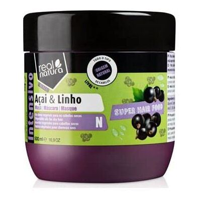 Real Natura Super Haarpflege Açaí und Leinen Haarmaske - Haarmaske Real Natura Super Haarpflege Açaí und Leinen Haarmaske - Haarmaske