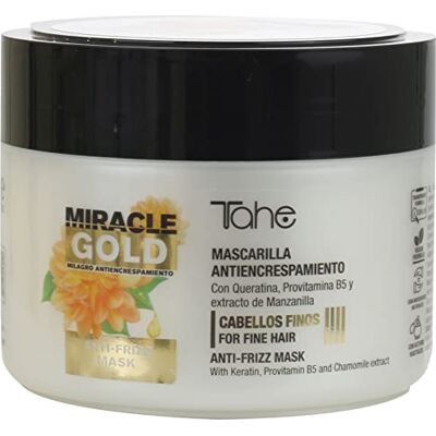Tahe Miracle Gold Anti-Frizz Maske für feines Haar mit Keratin, Provitamin B5 und Kamillenextrakt, 300 ml Tahe Miracle Gold Anti-Frizz Maske für feines Haar mit Keratin, Provitamin B5 und Kamillenextrakt, 300 ml