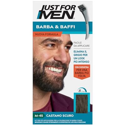 Just for men Bart & Schnurrbart, Herrenfarbe mit Keratin, Dunkelbraun M45 Keratin-Tönung für dichteren Bart, ohne Ammoniak, entfernt graue Haare, inklusive Kamm-Applikator Just for men Bart & Schnurrbart, Herrenfarbe mit Keratin, Dunkelbraun M45 Keratin-Tönung für dichteren Bart, ohne Ammoniak, entfernt graue Haare, inklusive Kamm-Applikator