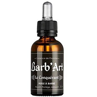 Trockenes Bartöl – Bartpflege – Bio-Öle von Argan, Aprikosenkern und Olivenöl – "Le Eroberant" – 30 ml Trockenes Bartöl – Bartpflege – Bio-Öle von Argan, Aprikosenkern und Olivenöl – "Le Eroberant" – 30 ml