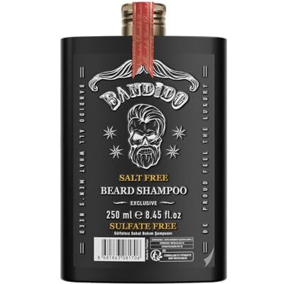 Bandido Bartshampoo 250 ml – Beard Shampoo & Beard Wash für Männer – Bartpflege Herren, Bart Conditioner, Bartseife für tägliche Reinigung, reduziert Schuppen & Juckreiz, neutralisiert Gerüche Bandido Bartshampoo 250 ml – Beard Shampoo & Beard Wash für Männer – Bartpflege Herren, Bart Conditioner, Bartseife für tägliche Reinigung, reduziert Schuppen & Juckreiz, neutralisiert Gerüche