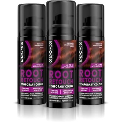 Syoss Root Retouch Retuschspray für vorübergehende Wurzeln, Kaschmirrot, 1 x 120 ml, sofortige Deckkraft, temporäre Haarfarbe für graues Haar, 3 Stück Syoss Root Retouch Retuschspray für vorübergehende Wurzeln, Kaschmirrot, 1 x 120 ml, sofortige Deckkraft, temporäre Haarfarbe für graues Haar, 3 Stück