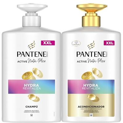 Pantene Pro-V Hydra Revitaliza Shampoo 1000 ml für normales und trockenes Haar, nährt und schützt die Bindungen, ohne Mineralöle, Technologie Active Nutri-Plex Pantene Pro-V Hydra Revitaliza Shampoo 1000 ml für normales und trockenes Haar, nährt und schützt die Bindungen, ohne Mineralöle, Technologie Active Nutri-Plex