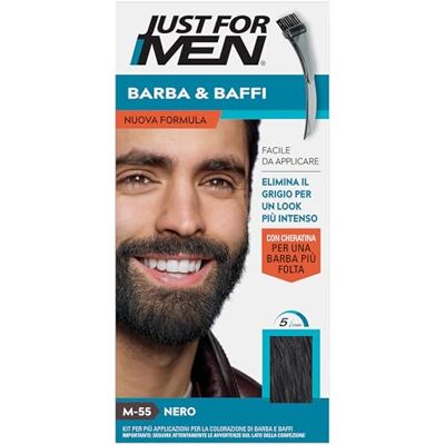 Just for men Bart & Schnurrbart, Herrenfarbe mit Keratin, Farbe Schwarz M55 Keratin-Tönung für dichteren Bart, ohne Ammoniak, entfernt graue Haare, inklusive Kamm-Applikator Just for men Bart & Schnurrbart, Herrenfarbe mit Keratin, Farbe Schwarz M55 Keratin-Tönung für dichteren Bart, ohne Ammoniak, entfernt graue Haare, inklusive Kamm-Applikator