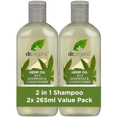Dr.Organic Dr Organic Hanföl 2-in-1-Shampoo und Conditioner 2er-Pack à 265 ml, für Frauen und Männer, natürlich, vegan, biologisch Dr.Organic Dr Organic Hanföl 2-in-1-Shampoo und Conditioner 2er-Pack à 265 ml, für Frauen und Männer, natürlich, vegan, biologisch