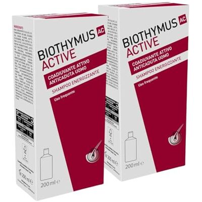 BIOTHYMUS Active Uomo Shampoo gegen Haarausfall, belebend, für alle Haartypen, 2 x 200 ml BIOTHYMUS Active Uomo Shampoo gegen Haarausfall, belebend, für alle Haartypen, 2 x 200 ml