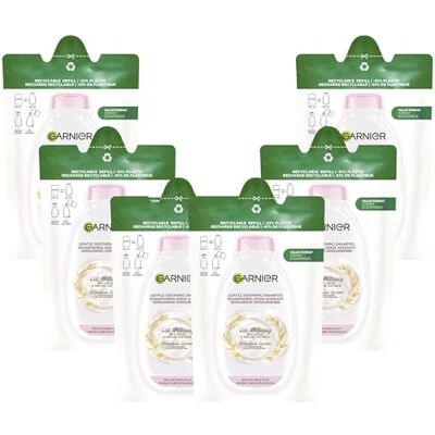 Garnier Wahre Schätze Sanfte Hafermilch Shampoo Refill Multipack, Nachfüllpack mit -60% weniger Plastik, recyclebar (6x250ml),für empfindliches Haar, sensible Kopfhaut, spendet Feuchtigkeit Garnier Wahre Schätze Sanfte Hafermilch Shampoo Refill Multipack, Nachfüllpack mit -60% weniger Plastik, recyclebar (6x250ml),für empfindliches Haar, sensible Kopfhaut, spendet Feuchtigkeit